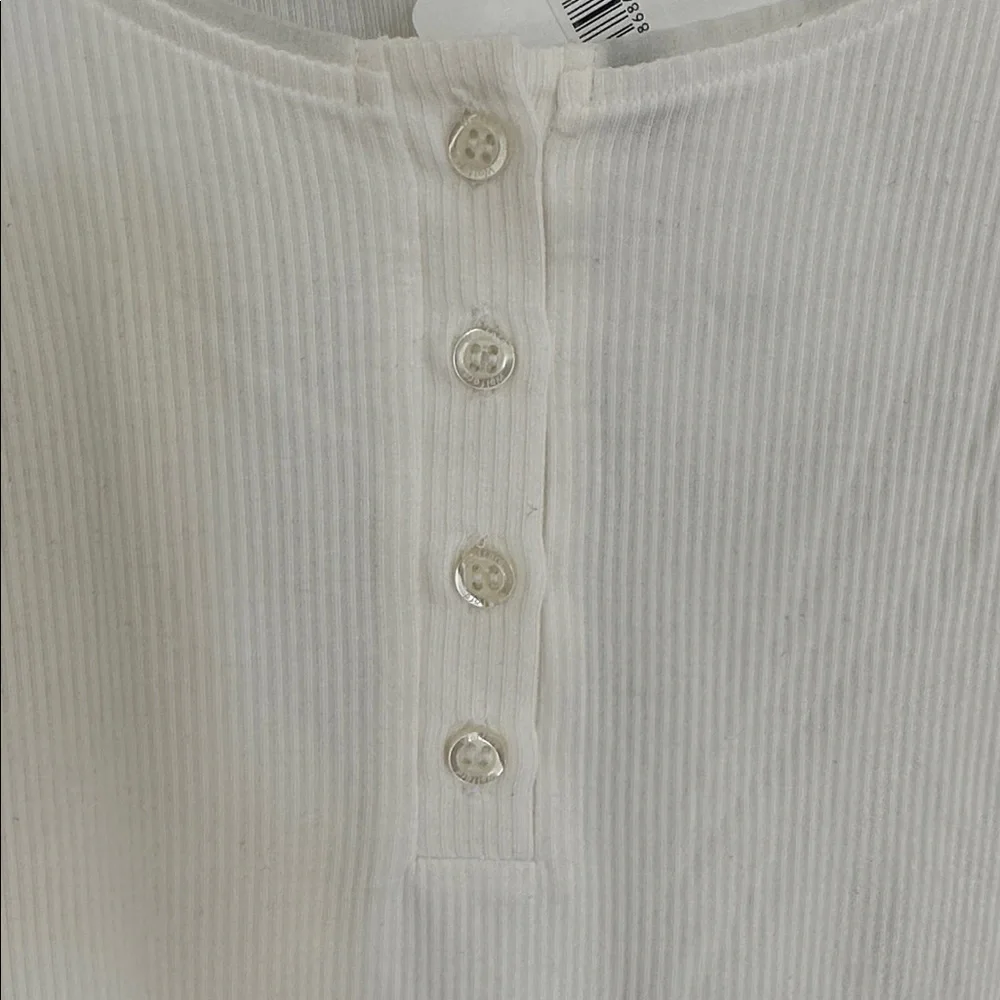 Wolford White Ribbed Long Sleeve Henley Bodysuit - Picture 12 of 16